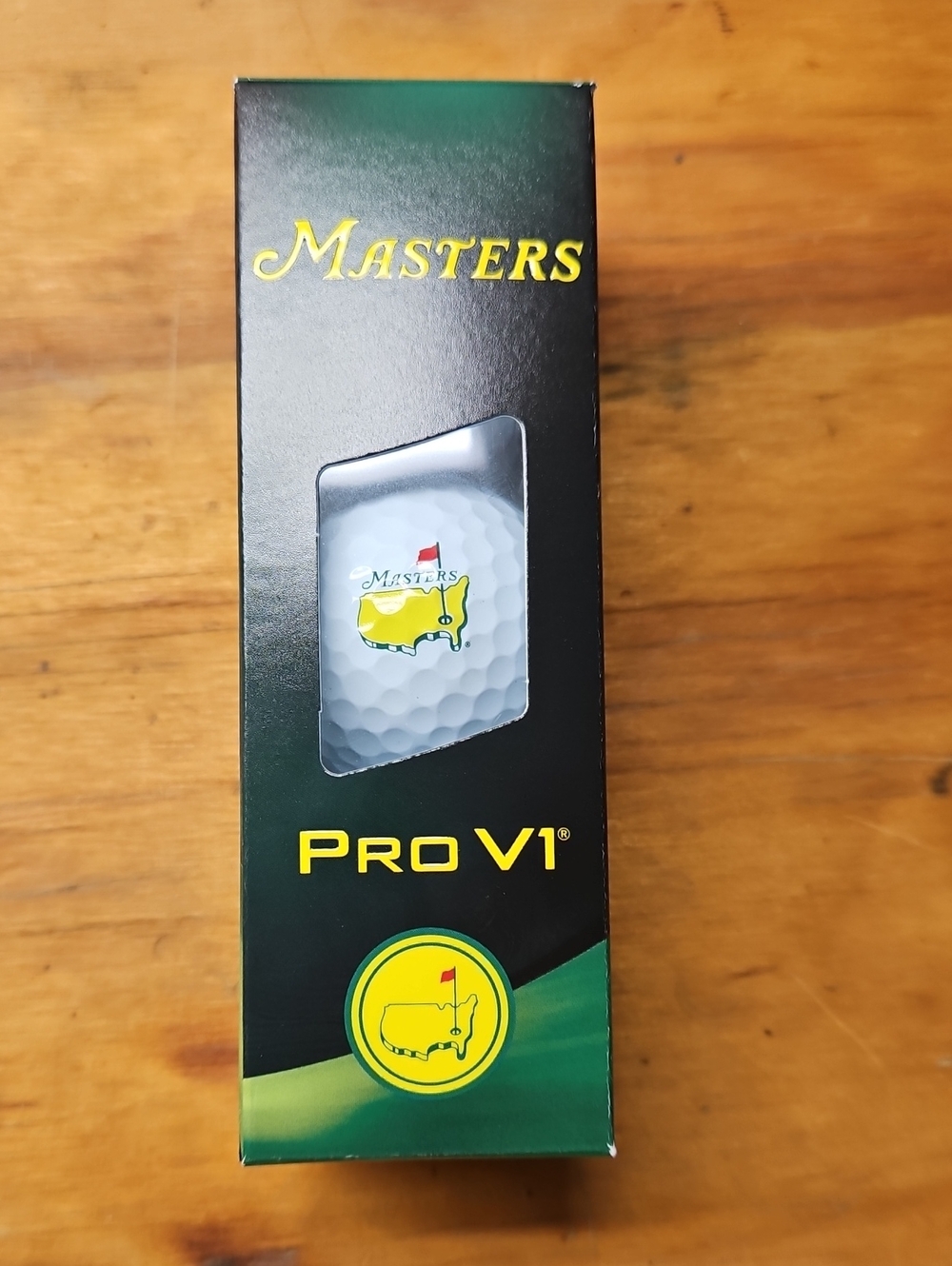 Masters Pro V1 Golf Ball Sleeve - White with Yellow & Green Logo